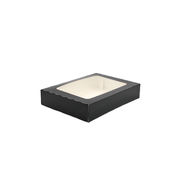 Kraft Sushibox mit Sichtfenster - schwarz, Medium Kraft Sushibox mit Sichtfenster - schwarz, Medium