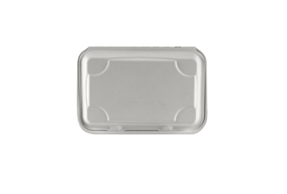 1000/600 ml Bagasse 2-Fächer-Foodbox mit Klappdeckel