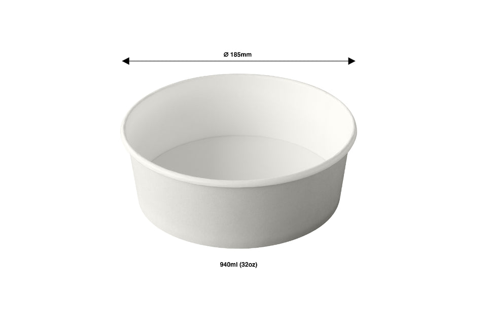 940 ml Ø 185 mm Papier Food Bowl 940 ml Ø 185 mm Papier Food Bowl