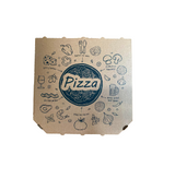 33 x 33 x 30 mm pizza box - printed - brown