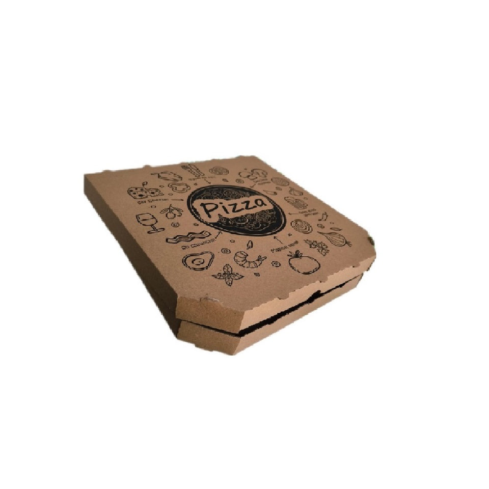 32 x 32 x 30 mm pizza box - printed - brown