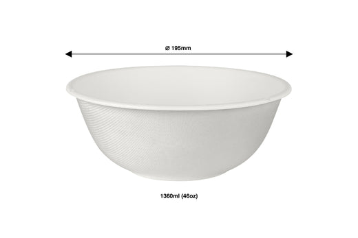 1360 ml Ø 195 mm Bagasse Salatschüssel