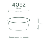 940 ml Ø 185 mm paper food bowl 