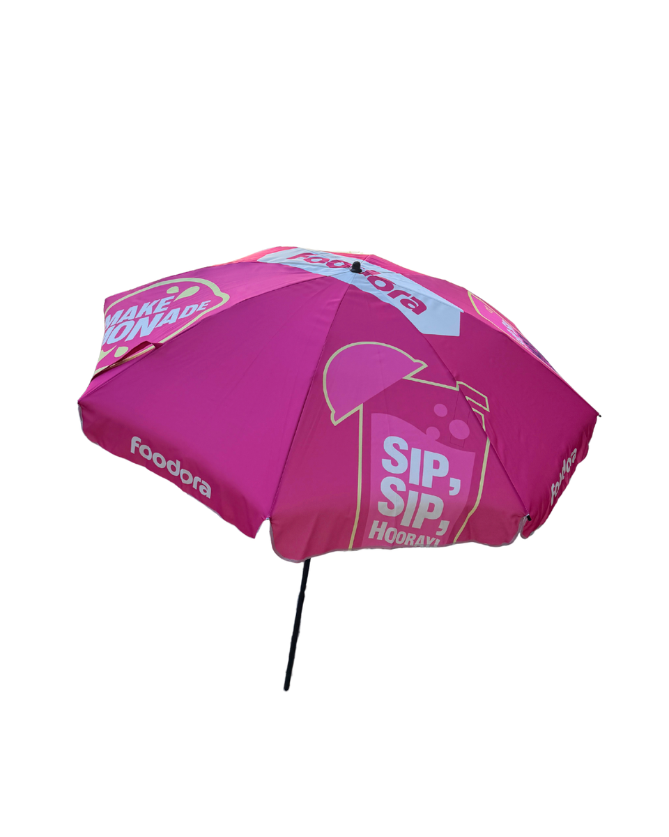 Foodora Sonnenschirm mit Ständer